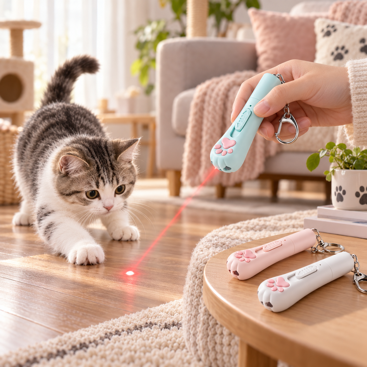 Multifunctional USB Rechargeable Pet Laser Toy